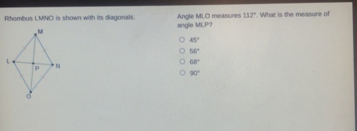 Rhombus diagonals angles diagonal sides angle equal properties bisect right each other opposite socratic figure same