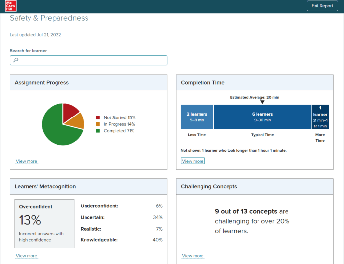 Smartbook student completing assignment experience