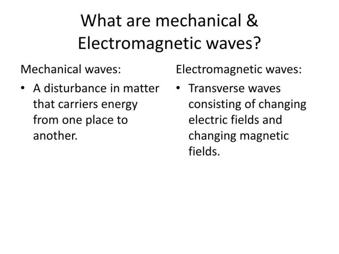 Waves mechanical electromagnetic vs review